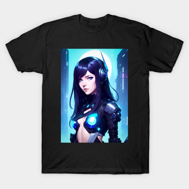 Cyberpunk girl T-Shirt by TeEmporium